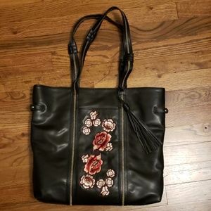 Black Embroidered Purse